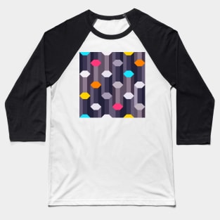 Crystal Hexagon Columns steel blue with colorful caps Baseball T-Shirt